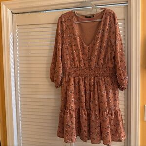 Floral Long Sleeve Dress in Pink